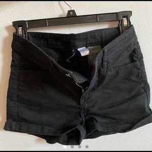 H&M divided black high rise shorts